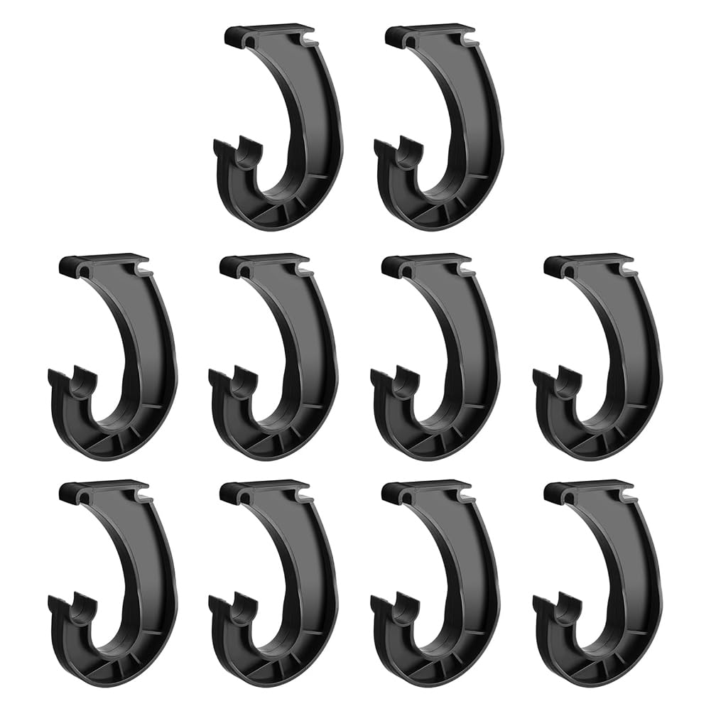 Littimoon 10Pcs Hanging Closet Rod Support,Closet Shelf Rod Holder, J-Shaped Closet Brackets for Hanging Clothes Cabinets Storage