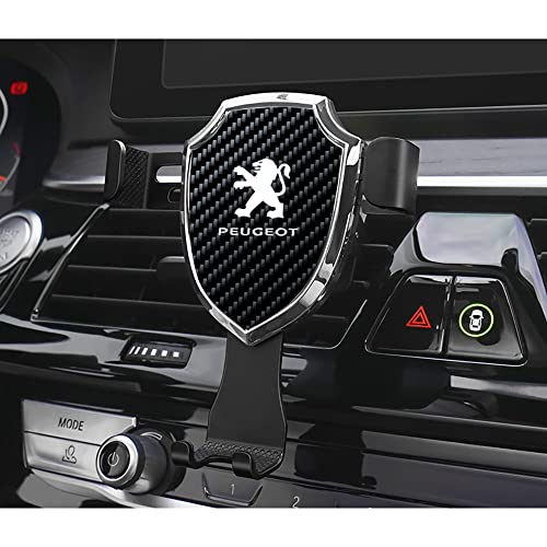 KECKS Support Téléphone Voiture, pour Peugeot 308 307 206 208 207 3008 508 407 2008 5008 406 Ventouse Réglable Support Rotation Un Bouton de Libération,Noir