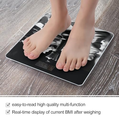 Báscula Digital de Baño Estilo Ajedrez Blanco y Negro miniatura 5