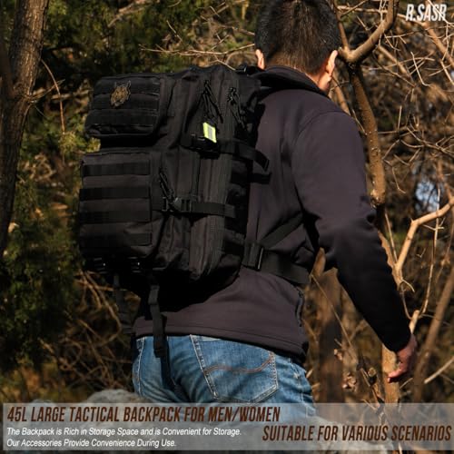 R.SASR 45L Black Tactical Backpack