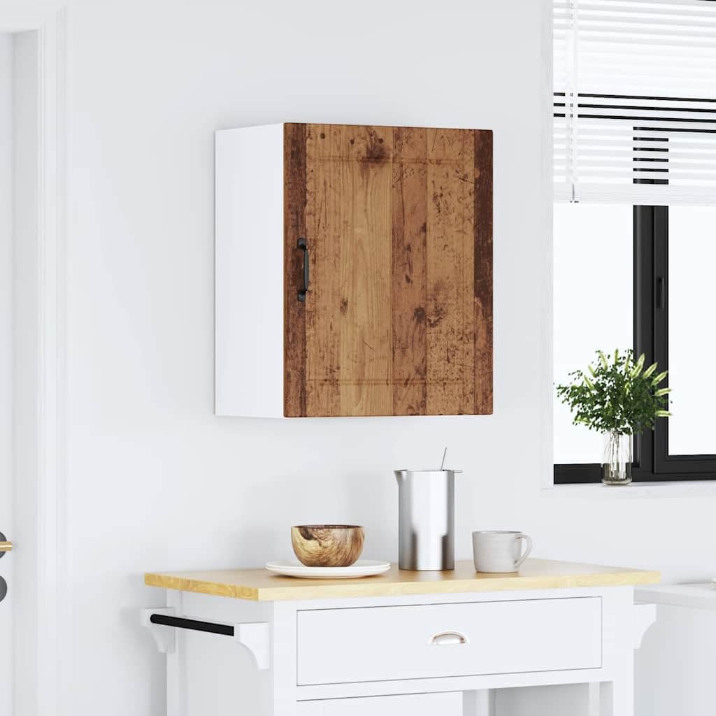 Küchenhängeschrank Lucca Altholz-Optik aus Holzwerkstoff mit Glastüren für optimale Aufbewahrung und Küchenzubehör