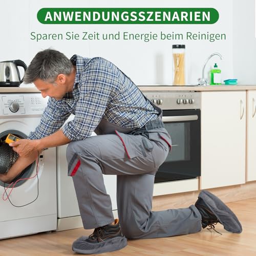 50 Stück Schuhüberzieher Einweg aus Vliesstoff, Schuhüberzieher Rutschfest, Atmungsaktiv & Geruchsneutral Überzieher Schuhe, Langlebig & Robust Schuhüberzieher, Passend bis Größe 47（Grau）