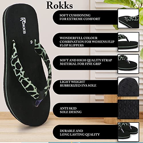 Image of ROKKS Woman's Fashionable Mid-Heel Sandals Flip-Flops Regular Wear Comfortable Slipper for Girls / Ladies(AE-Heel-031)