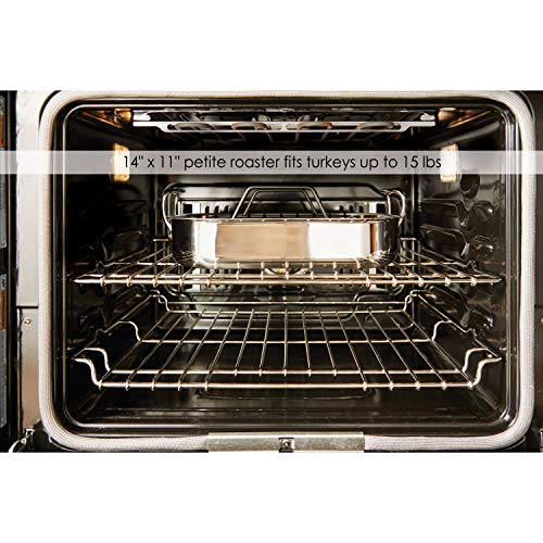 All-Clad E752S264 Stainless Steel 11-Inch X 14-Inch Roaster With Nonstick Rack Cookware, 14-Inch, Silver #TOP4