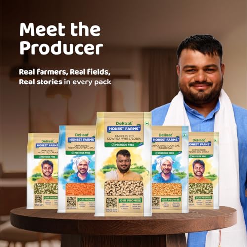 Image of DeHaat Honest Farms Pesticide Free Unpolished Cowpea White /Lobia 500 GM (Pack of 3)