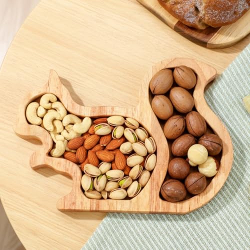 Tablero de Cortar en Forma de Ardilla, Tabla para Quesos y Postres, Bandeja para Servir Ensaladas y Aperitivos, Hecho de Madera miniatura 6