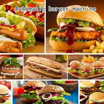 BDJSN Kommerzieller Automatischer Burgerröster, 800-W-Doppelschicht-Elektro-Hamburger-Herstellungsmaschine, 0-300 ℃ Multifunktionale Grill-Burger-Maschine Für Restaurant, Bäckerei – Bild 3