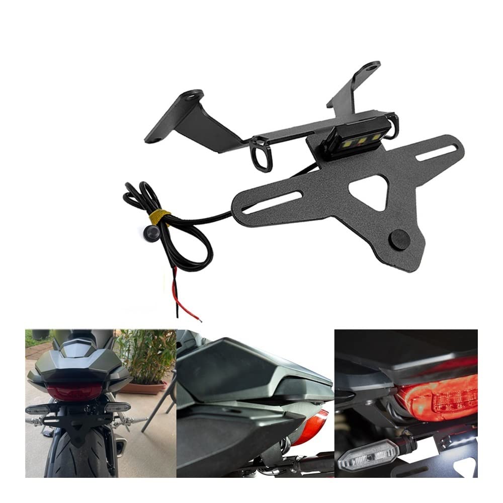 WELSAA Support Plaque Support De Plaque D'immatriculation Arrière Réglable pour Moto, avec Accessoires Lumineux, pour H&Onda ADV350 ADV 350 2021 2022 (Color : A WELSAA Support Plaque Support De Plaque D'immatriculation Arrière Réglable pour Moto, avec Accessoires Lumineux, pour H&Onda ADV350 ADV 350 2021 2022 (Color : A