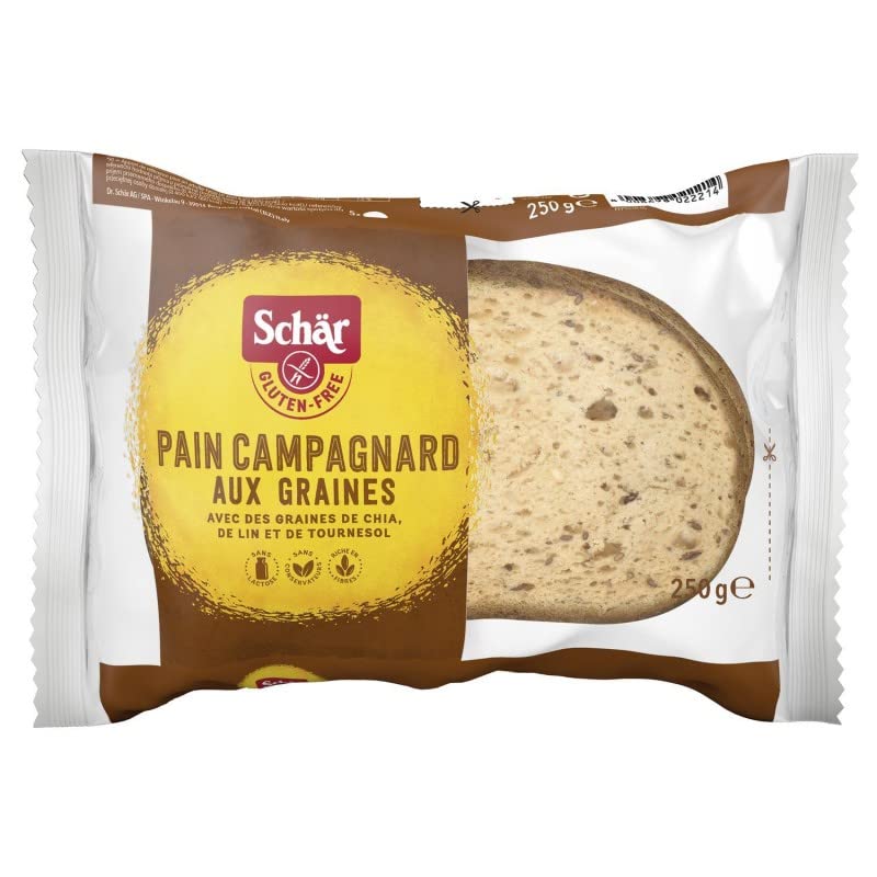 PAIN CAMPAGNARD AUX GRAINES SANS GLUTEN 250G, SCHÄR, LOT DE 3