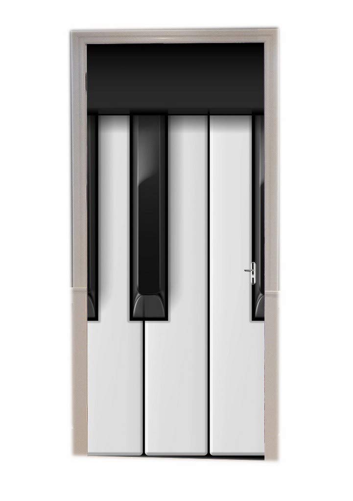 Sticker porte 3D touches de piano pour masquer les imperfections de porte