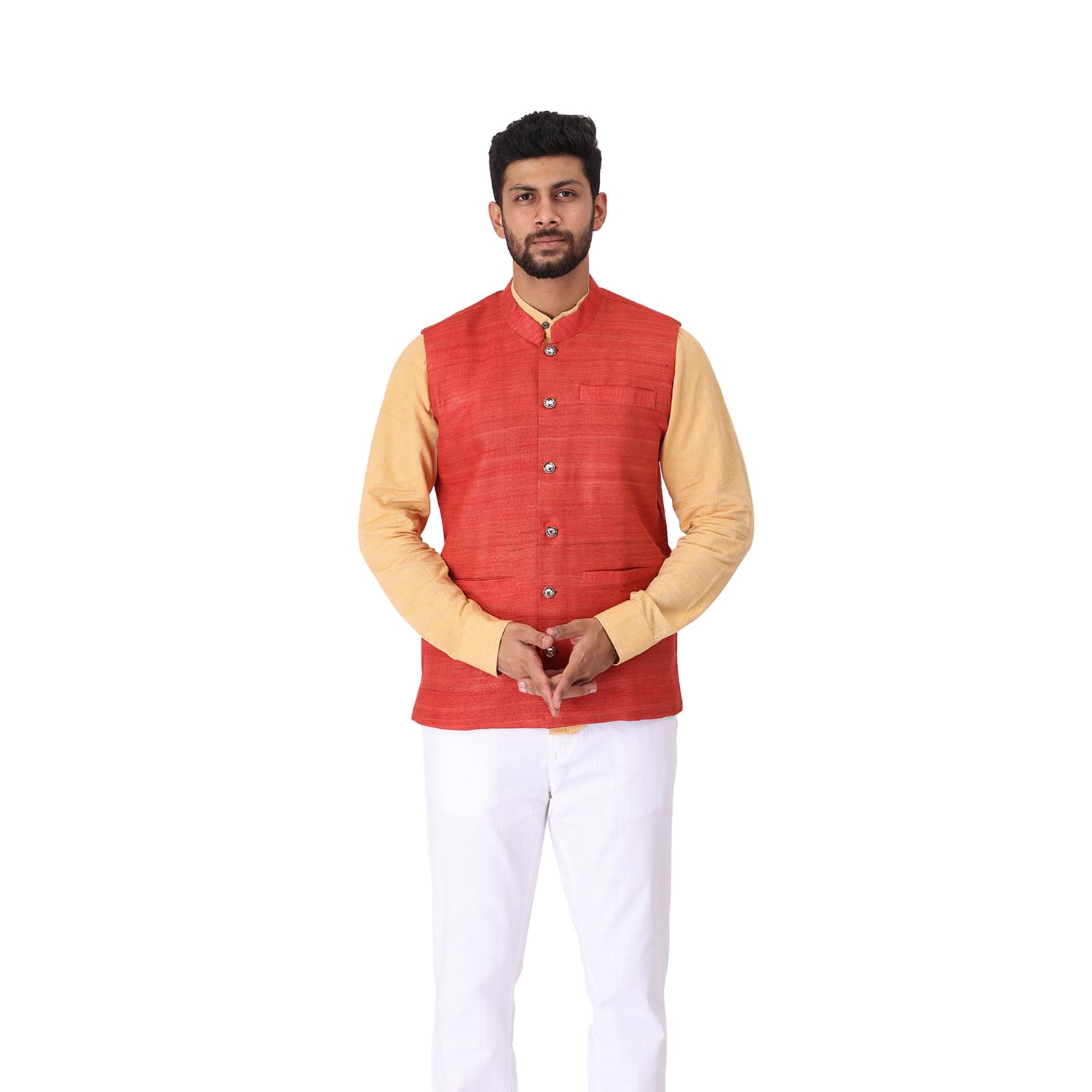Sambalpuri Certified Handloom Men's Pure Cotton Modi Jacket-image-5