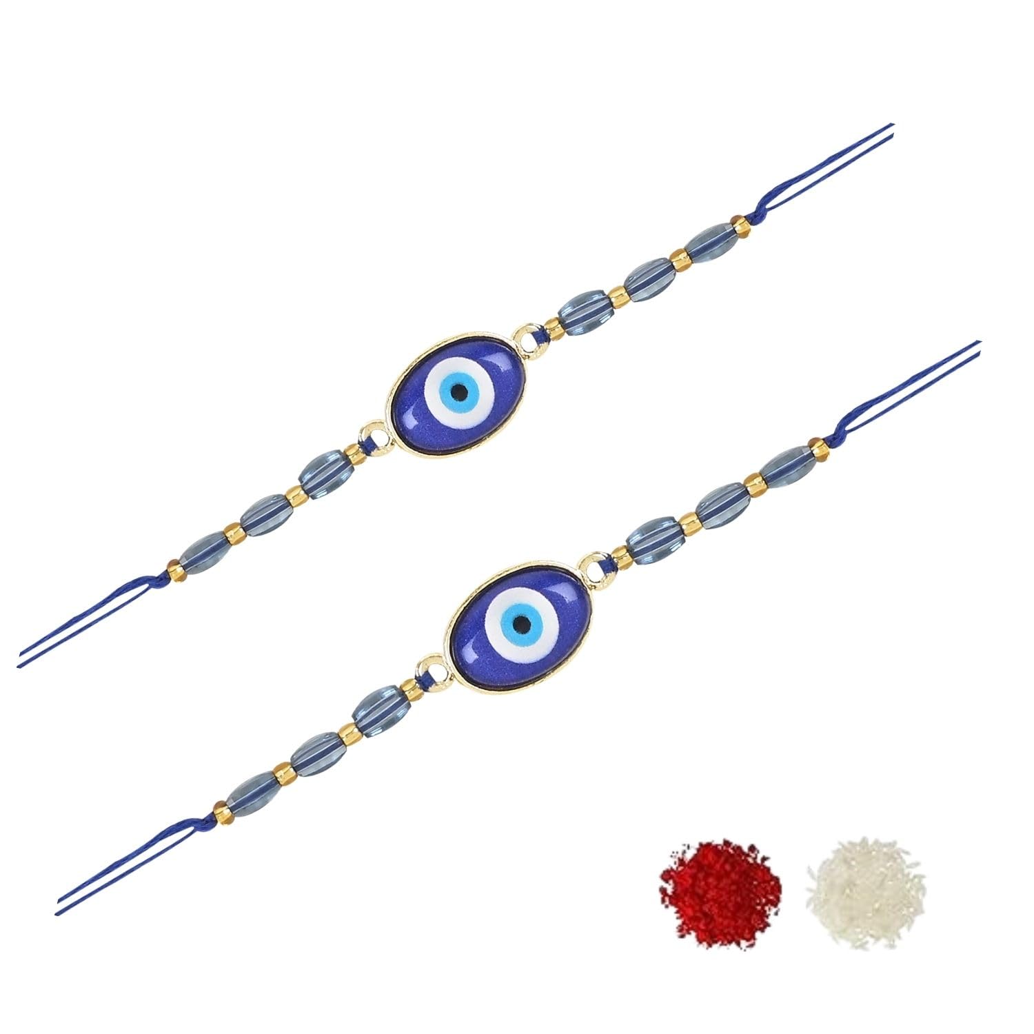I Jewels Rakshabandhan Enamel Evil Eye Rakhi Combo Set With Roli Chawal For Bhaiya/Brother/Bro/Men/Boys/Kids (R128-2) (B0CBKNN9MP) Amazon Price History, Amazon Price Tracker