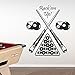 Produktbild A314 Wandaufkleber, dekoratives Design mit Billard-Motiven, selbstklebend, leicht ablösbar, für Kinder geeignet, in vielen Farben erhältlich , Vinyl, anthrazit, Large-Set