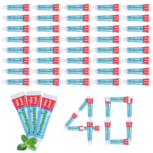 0.28oz Small Toothpaste Travel Size Bulk Mini Toothpaste Travel Mint Scent TSA Compliant for Hotel Camping Gym Office School Homeless 40