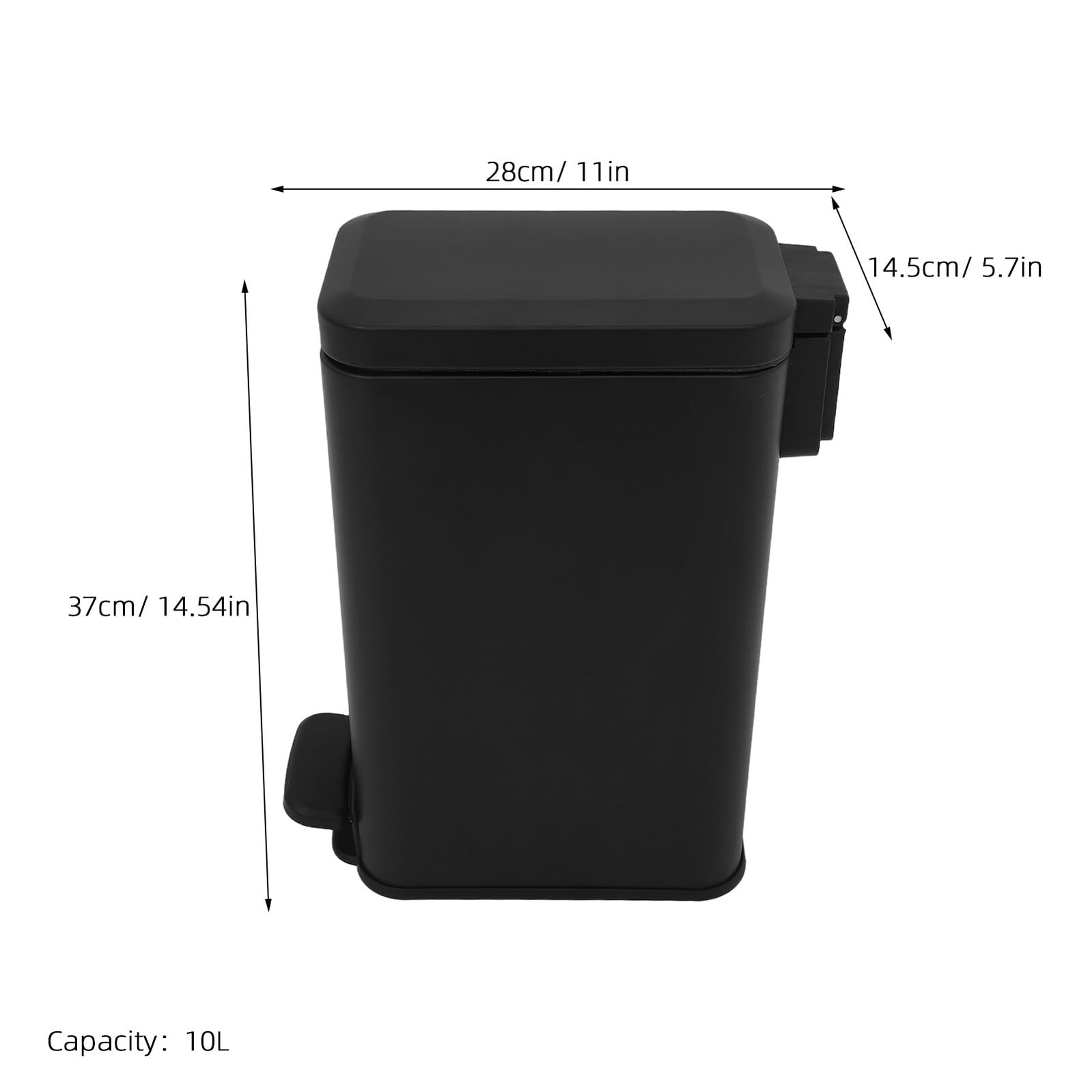 Mipcase Papelera de Baño Delgada con Pedal y Tapa Cierre Suave Cubo de Basura de Acero Inoxidable Mate Cubo Compacto para Dormitorio Cocina u Oficina