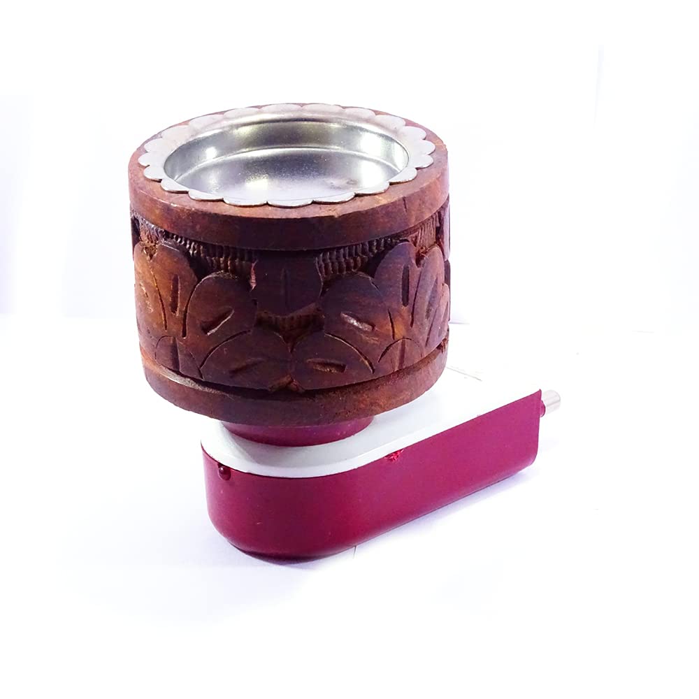 Prathna® Multipurpose Wooden Kapoor Dani Electric Incense Burner, Aroma Burner, Aroma Kapoor Dani, Electric Kapur Burner, Electric Dhoop Dani for Home, Office 105-A