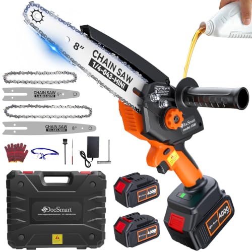 Image of Mini Chainsaw with 1500W Brushless Motor, Electric Saw for Wood Cutting