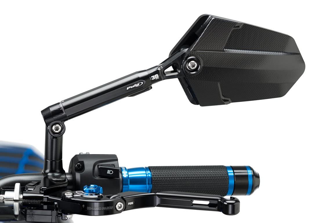 Puig Explorer Left Rear View Handlebar Black Mirror 10mm Thread Aluminium