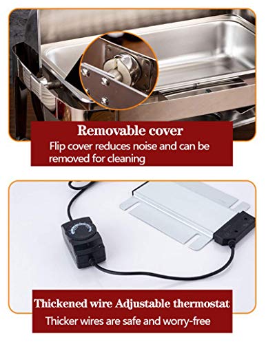 ksamwjf Chafing Dishes aus Edelstahl, Chafers und Buffetwärmer, 6L Roll-Top Chafing Dishes Speisenwärmer für Buffet… – Bild 8