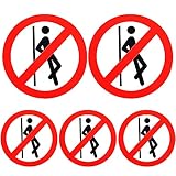Cabilock 5pcs Do Not Lean on Signs, Circle Security Notice Decal, Self Adhesive No Leaning Sign Stickers, Safety Warning Wall Decals for Factories, Construction Sites, Maintenance Sites
