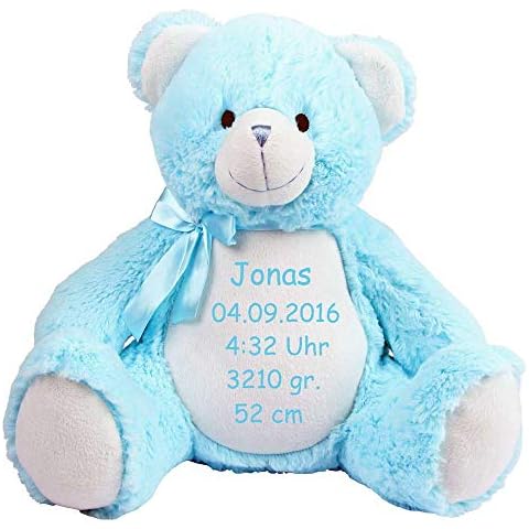 Mumbles Stofftier Bestickt mit Namen oder Wunschtext Bestickt Geschenk Teddybär Hund Einhorn Eule Hase AFFE Elefant Dino Drache Kuscheltier Cover
