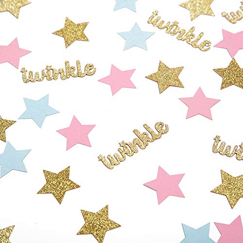 Image of Twinkle Star Glitter Paper Confetti for Baby Shower Gender Reveal Party Decorations Baby Birthday Party Supplies