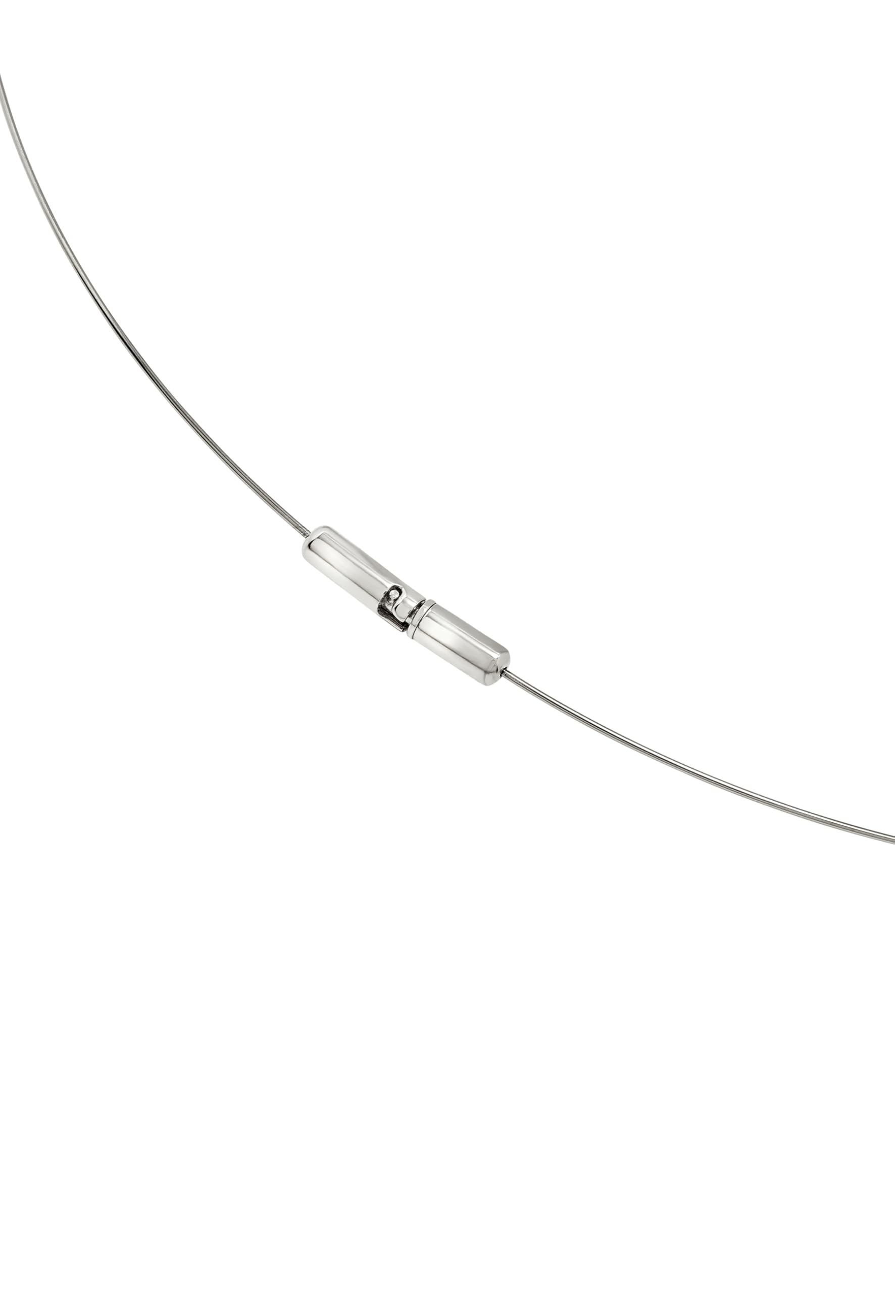 Breil, Collezione Reloaded, Collana Donna Steel Blast in Acciaio 316L,con Pendente Rettangolare a Doppia Finitura Lucida e Satinata, Design Semirigido, Circonferenza 42,5 cm, Idea Regalo Donna