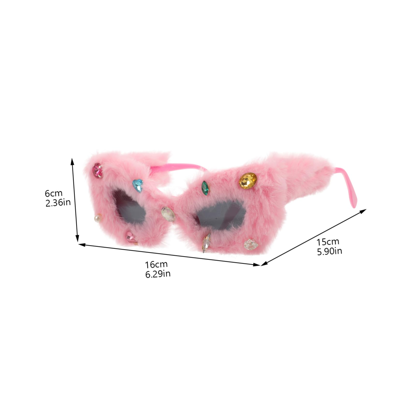 Beavorty Lunettes De Soleil En Peluche Amusantes Pour Femme Adulte En Pour Fête Tendance En Velours Surdimensionnées En Résine Roses