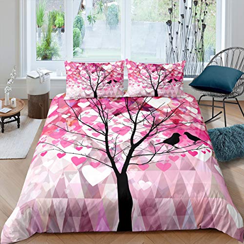 Housse de couette rose géométrique pour rafraîchir une chambre d'ado - 2