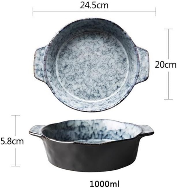 Baking Dishes Porcelain Deep Round Baking Dish with Handles for Lasagna & Oven(Medium)