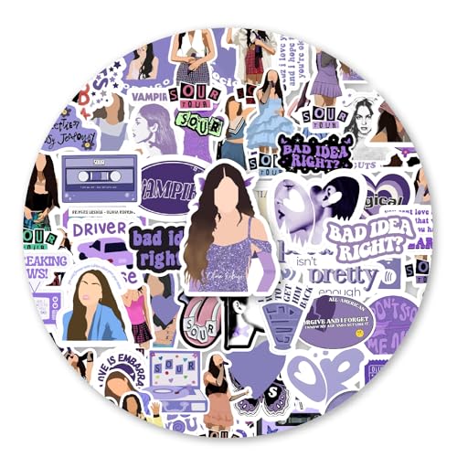 Image of 80 Pcs Olivia Rodrigo Stickers for Journal Laptop Mobile DIY Decor Scrapbooking Sticker