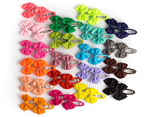 HBY8482; 40 Pics: Boutique Baby Girls Toddler Hair Bow Snap Alligator Clips, Barrettes