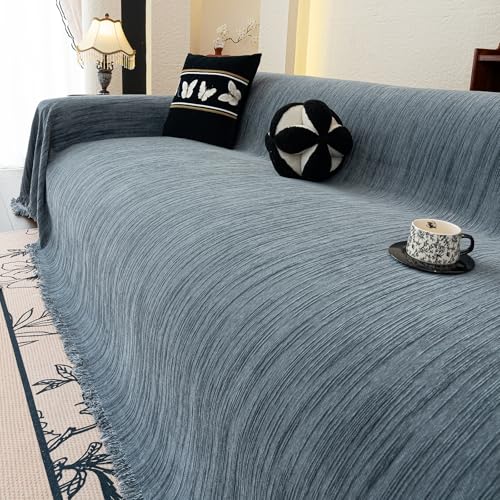 VanderHOME Jarapas para Sofas, 1/2/3/4 Plazas, Plaid Sofa Multifuncional, Protector Sofa Gatos Arañazo, Universal Fundas Sofá Antimanchas, Manta Suave y Cómoda 180 * 300cm-Gris