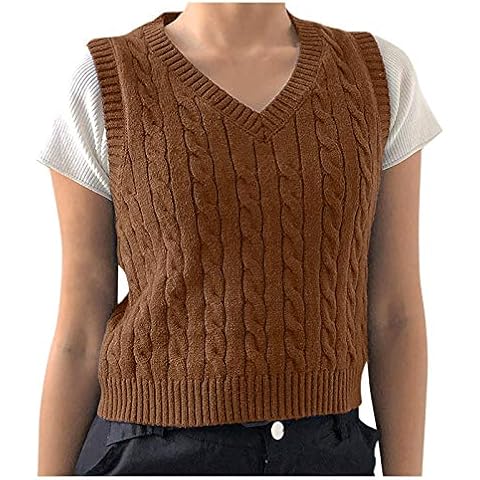 AMhomely Women's Cable Knitted Vest Top Cover