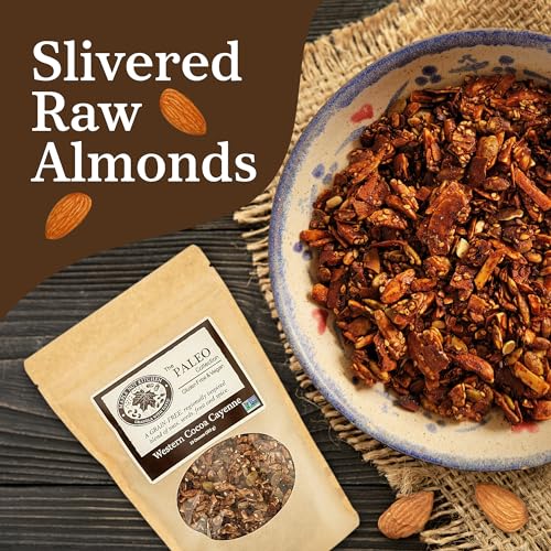 Image of Maple Nut Kitchen Western Cocoa Cayenne Granola - Grain Free, Paleo, Low Carb, No Added Sugar, Oat Free, Healthy Granola or Cereal with Chocolate, Almonds & Cayenne Spice Kick