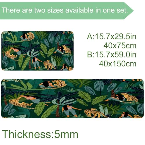 Tapete de cocina de diseño selva tropical texturizado de gran absorción 4