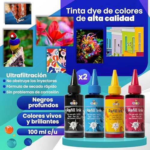 GOODTINTAS Nachfüllset für Tintenpatronen HP 307XL 305XL 304XL 303XL 302XL 301XL 300 301 302 302 303 304 305 21 22 62 inkl. Zubehör + 50 ml Reinigerköpfe