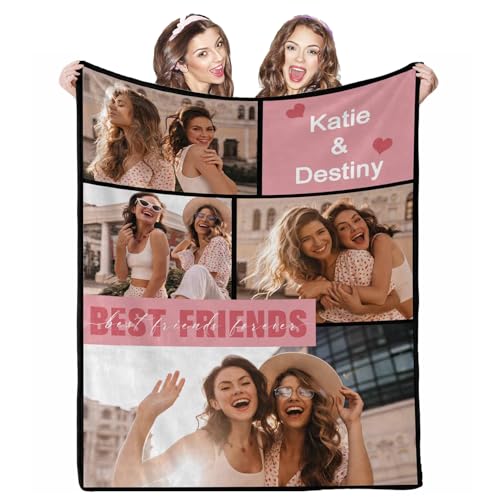 AOFUN Customized Blankets Custom Photo Gifts Things to Get Your Best Friend Make A Personalized Picture Blanket Custom Blanket with Picture Custom Blanket, 8 Sizes