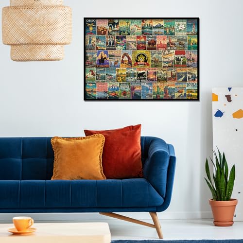 BBOLDIN Vintage American Travel Landmarks Pride Puzzle para Adultos 1000 Piezas, Paisaje de Estados Unidos miniatura 5