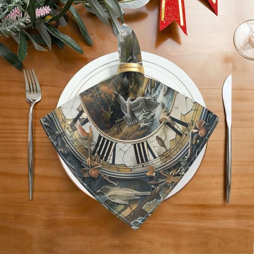 Servilletas de Tela Vintage Clock 20 pulgadas Pack de 4 miniatura 2
