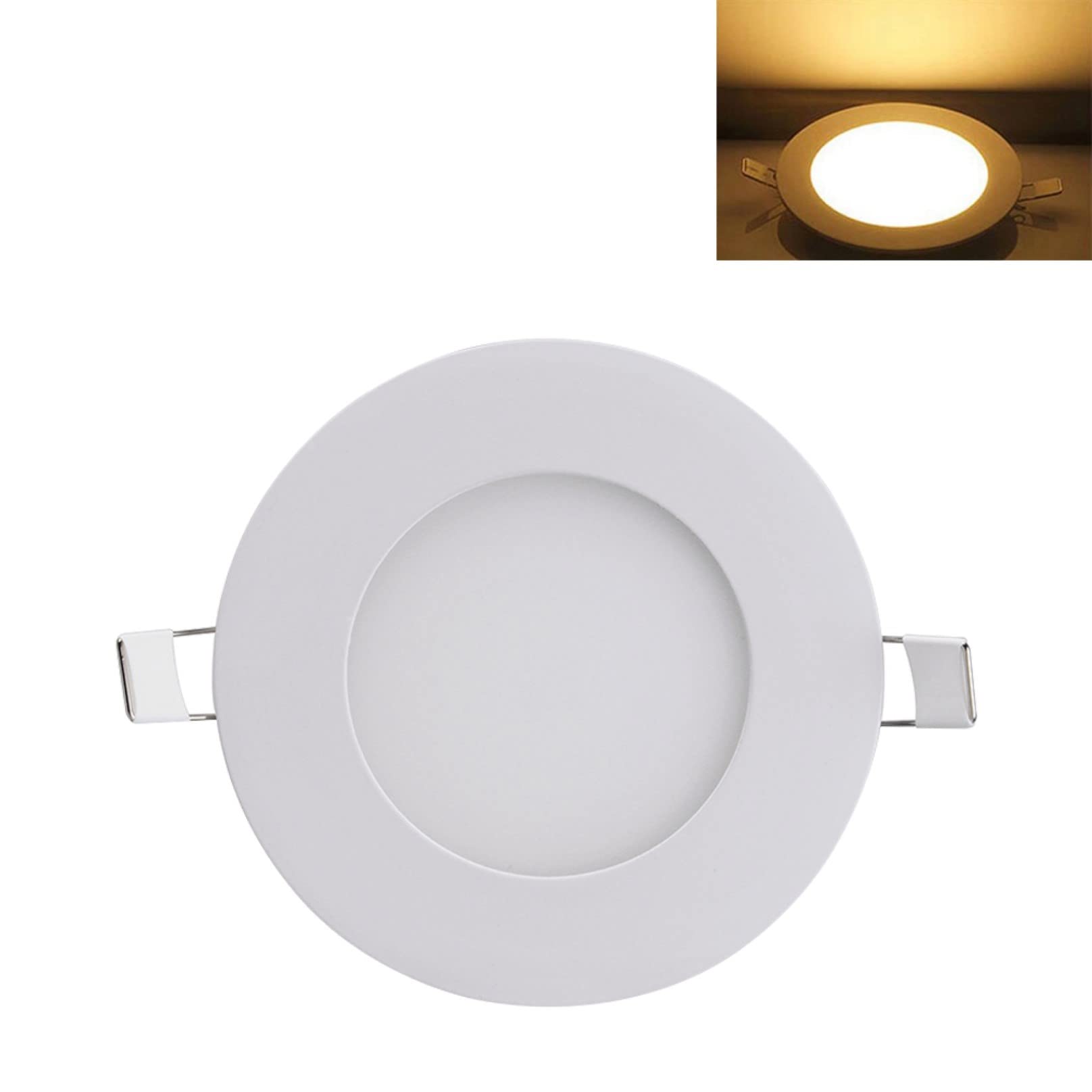 TTiiLoe 6W LED Recessed Ceiling Light, 3000K Warm White Downlight for Ceiling, Hole Φ 100 mm, 360lm Spotlights for Bedroom Kitchen Soffit Living Room Hallway