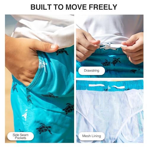 Kanu Surf Little Boys Horizon Quick Dry Beach Swim Trunk, Terrapin Aqua, Medium (5/6)