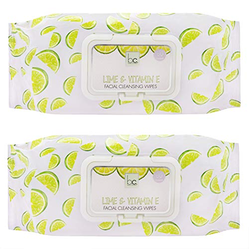 Beauty Concepts - 2 Pack (60 Count Each) Lime and Vitamin E Facial Cleansing Wipes