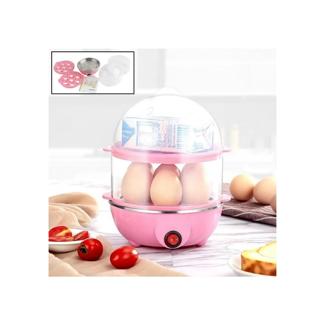 Egg Boiler/Poacher/Cooker/Electric Steamer (2 Layer)-image-14