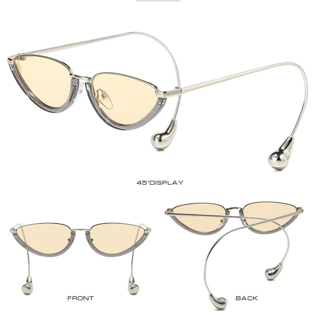 Occhiali da sole da donna con occhi di gatto, stile punk, di lusso