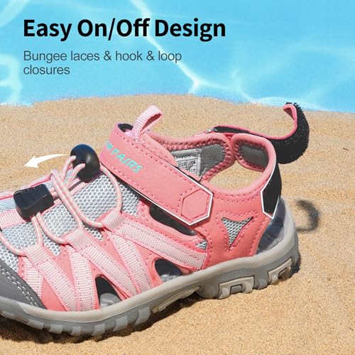 Image of DREAM PAIRS Boys Girls Closed-Toe Outdoor Summer Water Sport Sandals for Toddler /Little /Big Kid