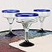 NOVICA - 284619 NOVICA Clear Blue Rim Glass Eco-Friendly Margarita Glasses, 13 Ounces, 'Cobalt Contrasts' (Set Of 6)