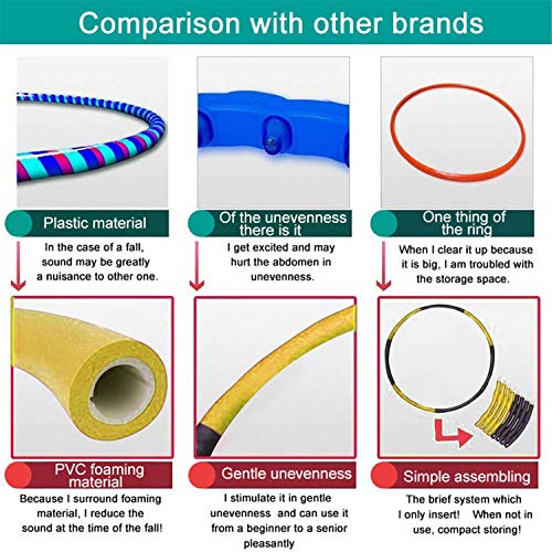 Hoola Hoops for Adults - Weighted Hoola Hoops for Exercise - Hoola Hoop for Kids, 2lb Weighted Hoola Hoop, 8 Detachable Sections - Professional Hoola Hoops (Yellow)