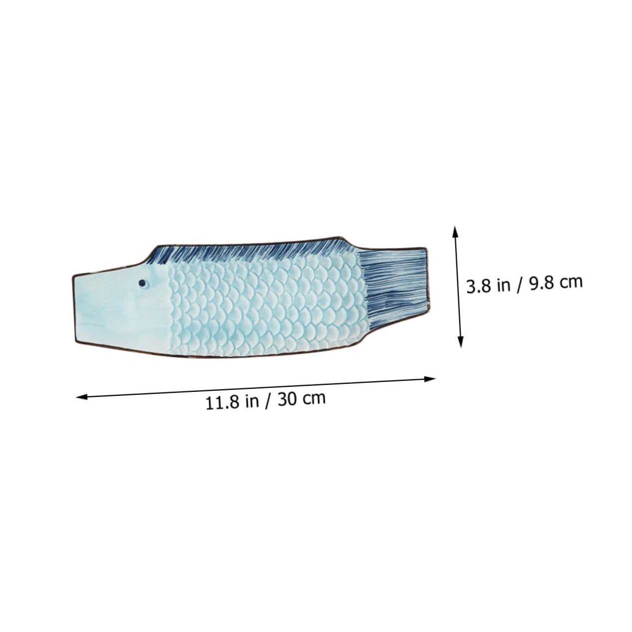 Mipcase Plato de Sushi de Cerámica Forma de Pez 29 Cm Azul Decorativo Resistente para Restaurantes y Hogar Vajilla Japonesa para Sashimi y Mariscos