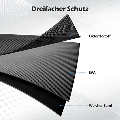 AGPTEK Schutzhülle für MP3-Player, (4 Zoll/2,4 Zoll), mit Metall-Karabinerhaken, für MP3 MP4 iPod Nano, iPod Shuffle, Schwarz